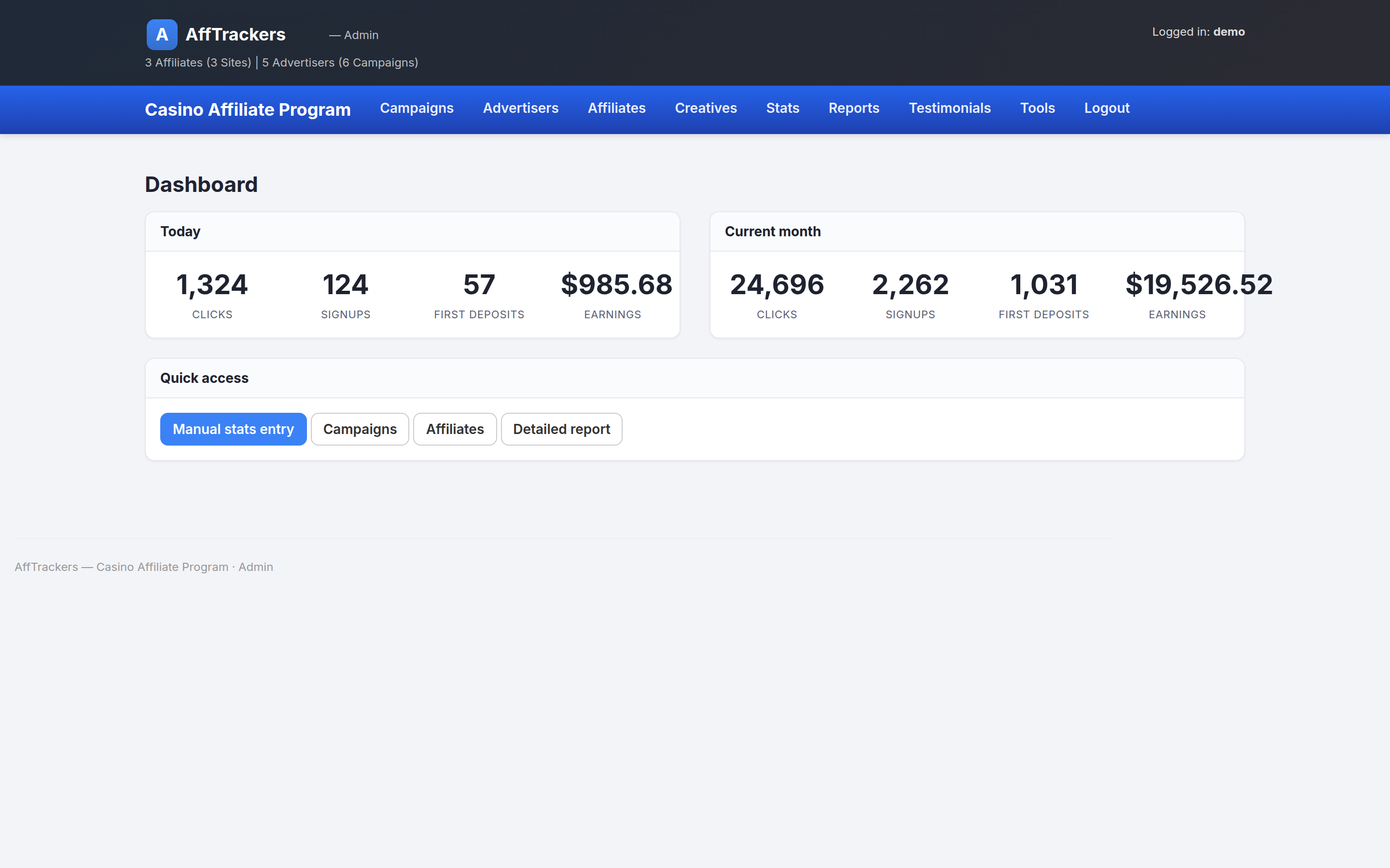 AffTrackers screenshot